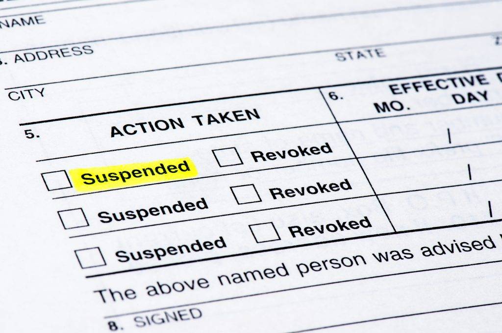 Driver’s License Suspended